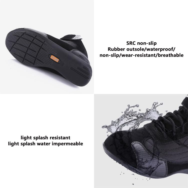 Atmungsaktive Fahrradschuhe (38–46), Anti-Fall-/Anti-Kollisions-Motorradschuhe, Rutschfeste Straßenrennschuhe Für Den Außenbereich, Ganzjahres-Offroad-Motorradstiefel,Black-46