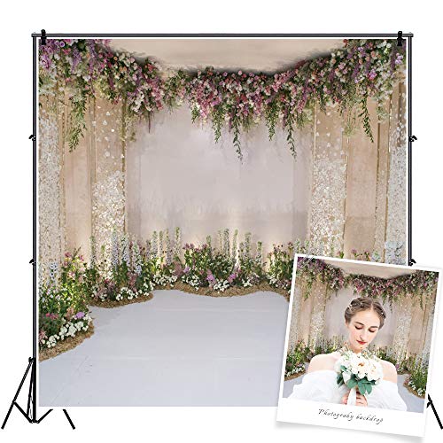 Baocicco 10x10ft Wedding Backdrop Beautiful Curtains Romantic Floral Decorations Flower Clusters Photography Background Wedding Ceremony Bridal Shower Birthday Children Adults Portrait Studio