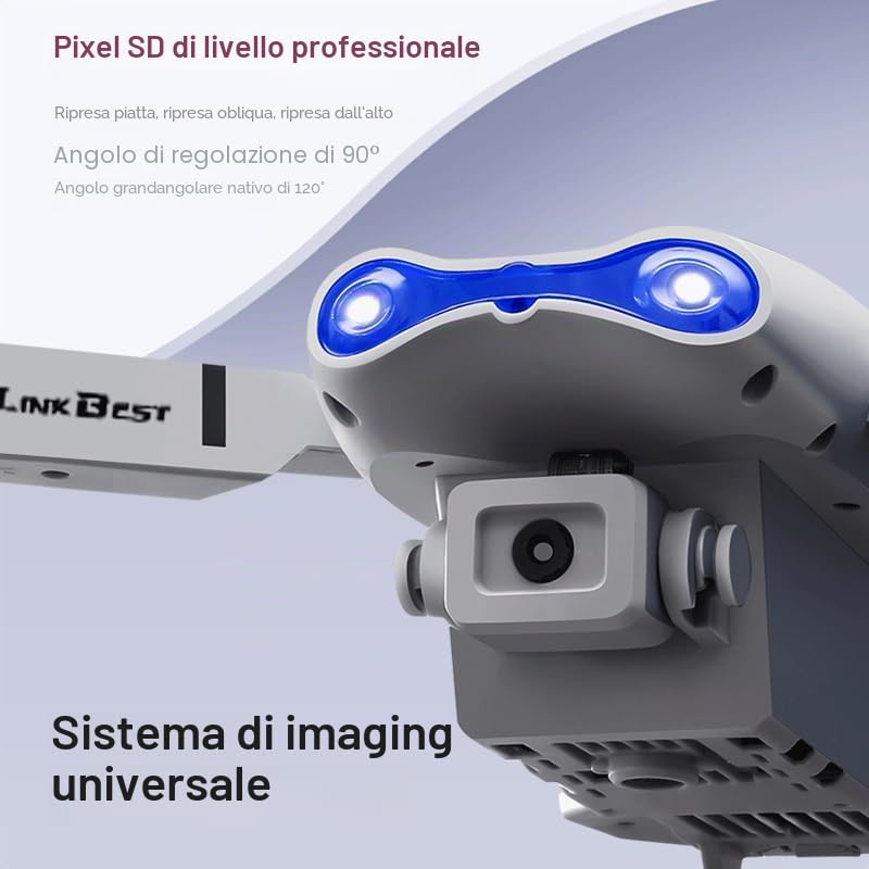 E99 Nova Drone con Telecomando a Schermo 2.4",Doppia Fotocamera SD Regolabile a 90°,Posizionamento Ottico,Fotografia a Gestuale - Drone Pieghevole per Adulti e Principianti con Autonom (orange)