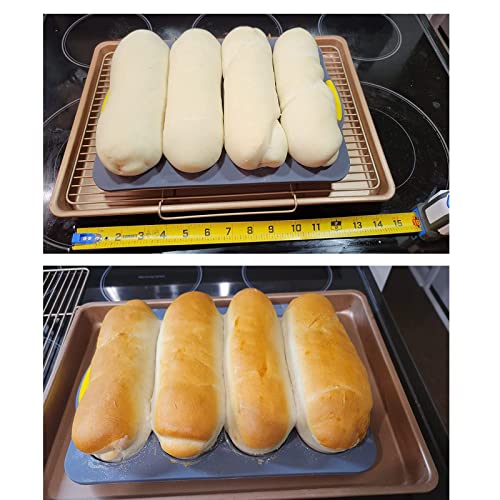 MUJUZE Silicone Bread Loaf Pan,Non-Stick Loaf Pan& Heat Resistant Baguette Bread Pan,Silicone Bread Molds for Baking with 6 Muffin Cups, Sub Roll Baking Pan,Hoagie Roll Baking Pan  - Thumbnail 5