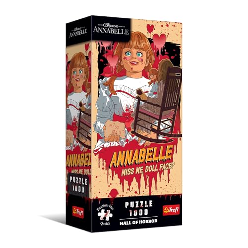 Trefl Premium Plus Quality - Hall of Horror Puzzle: Annabelle – 1 000 pièces, Une série imprégnée d'horreur et d'atmosphère Sombre, pour Les Adultes et Les Enfants âgés de 14 Ans et Plus