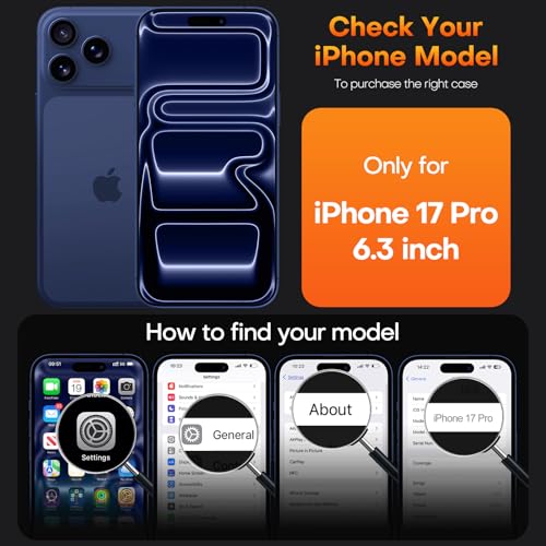 Image of TAURI for iPhone 17 Pro Case, with Screen Protector, Blue | Full Camera Protection, Anti-Yellowing Military-Grade Protection Shockproof Slim Phone Case for iPhone 17 Pro