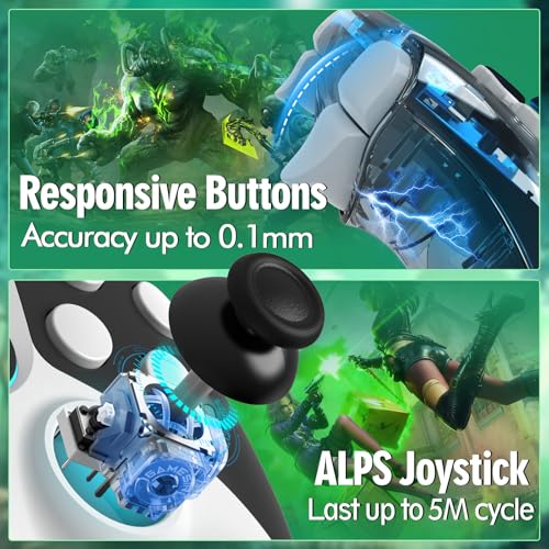 Image of Upgrade for PS4 Controller, Wireless Control for PlayStation 4 Slim Pro PC Steam with 1200mAh, Remote with Dual Vibration Motion Sensor Map Button Turbo Shock ALPS Joystick