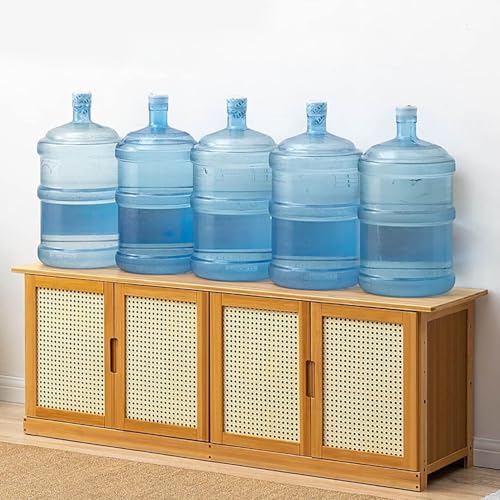 Buffet haut en rotin compact et étagère à chaussures couverte d'entrée