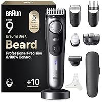 Braun Series 9 Beard Trimmer for Men, 10-in-1 Grooming Kit for Beard, & Face Hair, Lifetime Sharp ProBlade, 52 Lengths, 180 Min Runtime, Waterproof, Chrome - BT9545