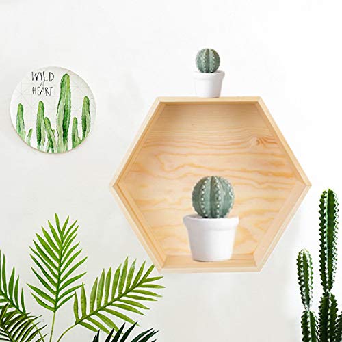 TOPBATHY - Mensola in legno esagonale da parete in...