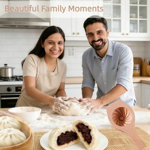 Image of Wooden Bao Bun Maker,Baozi Maker Machine,Wooden Steam Bun Mold,This Kitchen Appliances And Gadgets Is the Best Gift for Asian Food Enthusiasts And Dumpling Maker (Steamed Bun A)