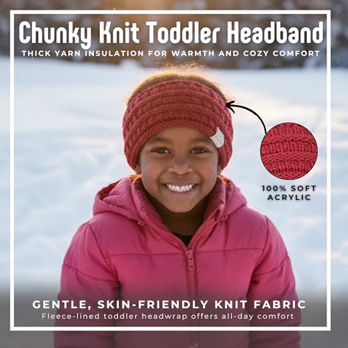 Image of Funky Junque Exclusives Girls Head Wrap Lined Headband Stretch Kids Ear Warmer, Dark Rose, One Size