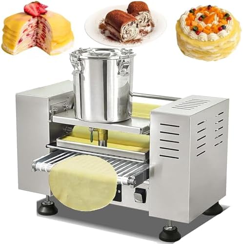 Commercial Mille-Feuille Cake Pancake Machine, 6/8-Inch Automatic Maker, 0-200°C, Produces 100-350 Pieces/hr, Ideal for Cake, Tortilla, Pizza, & Efficient