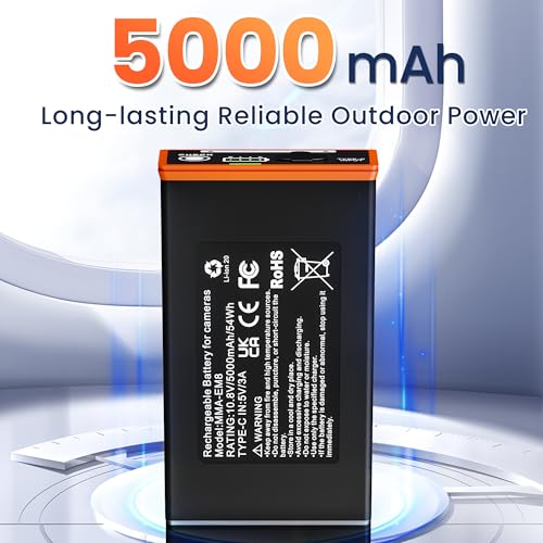 Image of 1-Pack 5000mAh Replacement Battery for Moultrie Cellular Trail Cameras - Compatible with Edge Series including Edge, Edge, Edge Pro, Edge 2, Edge 2 Pro, Features USB-C and Solar Panel Charging