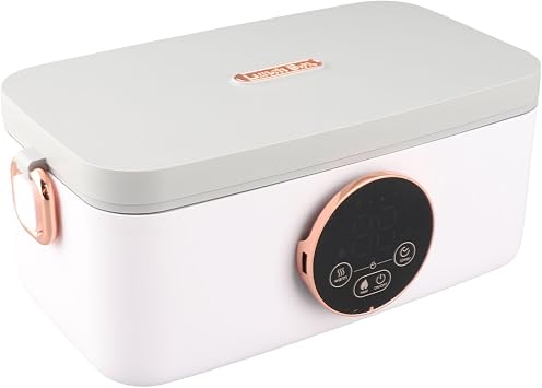 Pomya Cordless Electric Lunch Box, Battery Powered Heated Lunch Box with 1000ml Inner Liner, 16000mAh Battery, Food Warmer for Office Workers
