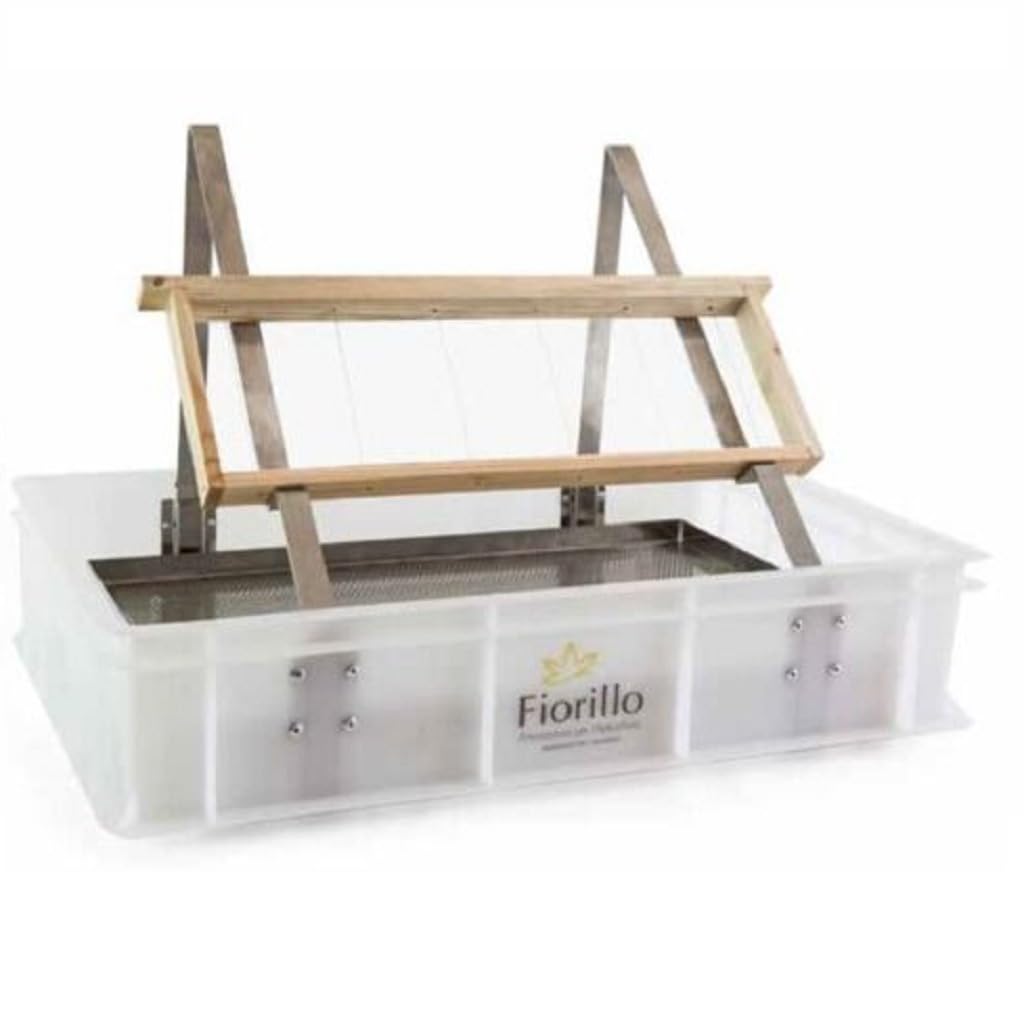 Mondo Ape Banco in Plastica per Disopercolare da Tavolo con Leggio in Acciaio Inox – Attrezzatura Apicoltura Professionale Modello FIorillo Senza Rubinetto (Made in Italy)