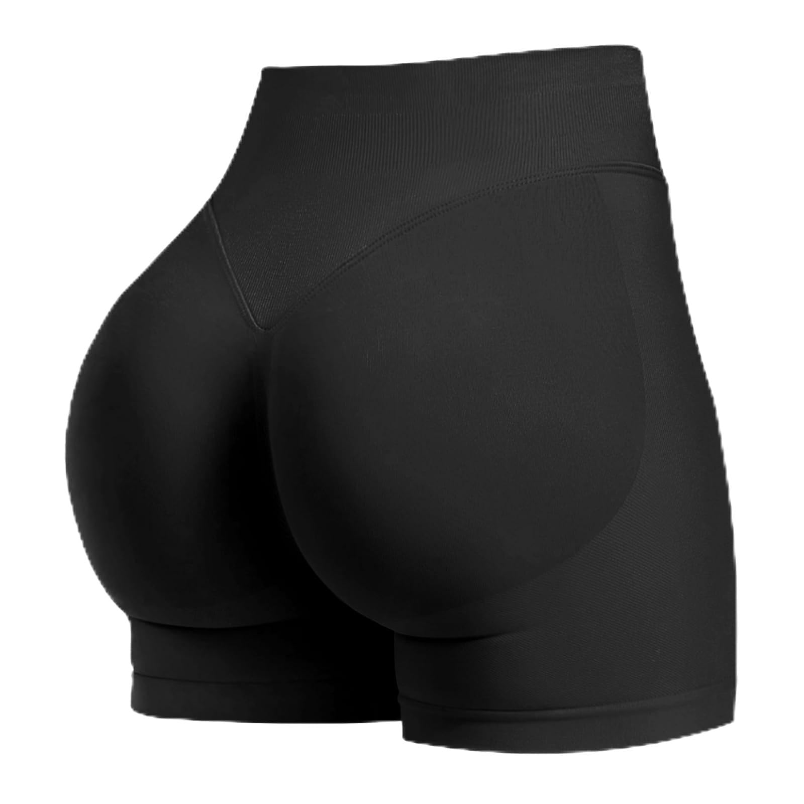 Women Workout Shorts - Seamless Booty Scrunch Butt Lifting Gym Biker Impact Shorts - Squat Proof Spandex Women Hidden