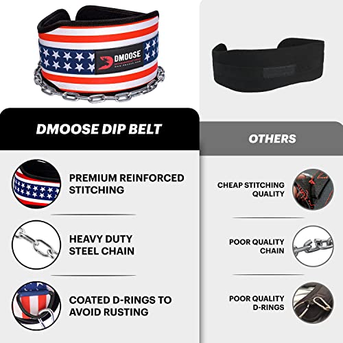 Dmoose Dip Belt For Weight Lifting, Weight Belt With Chain, Heavy Duty Weighted Pull Up Belt For Powerlifting, Bodybuilding, Strength Training, Squat Belt With Comfortable Neoprene Support #TOP5