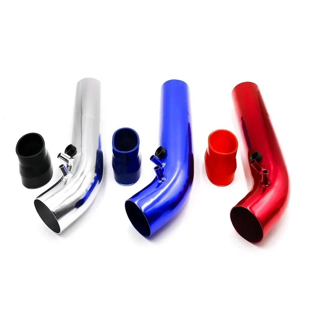 76mm /3inch Universele Auto Koude Luchtinlaat Buis Buis Slang Kit Filtersysteem Zilver