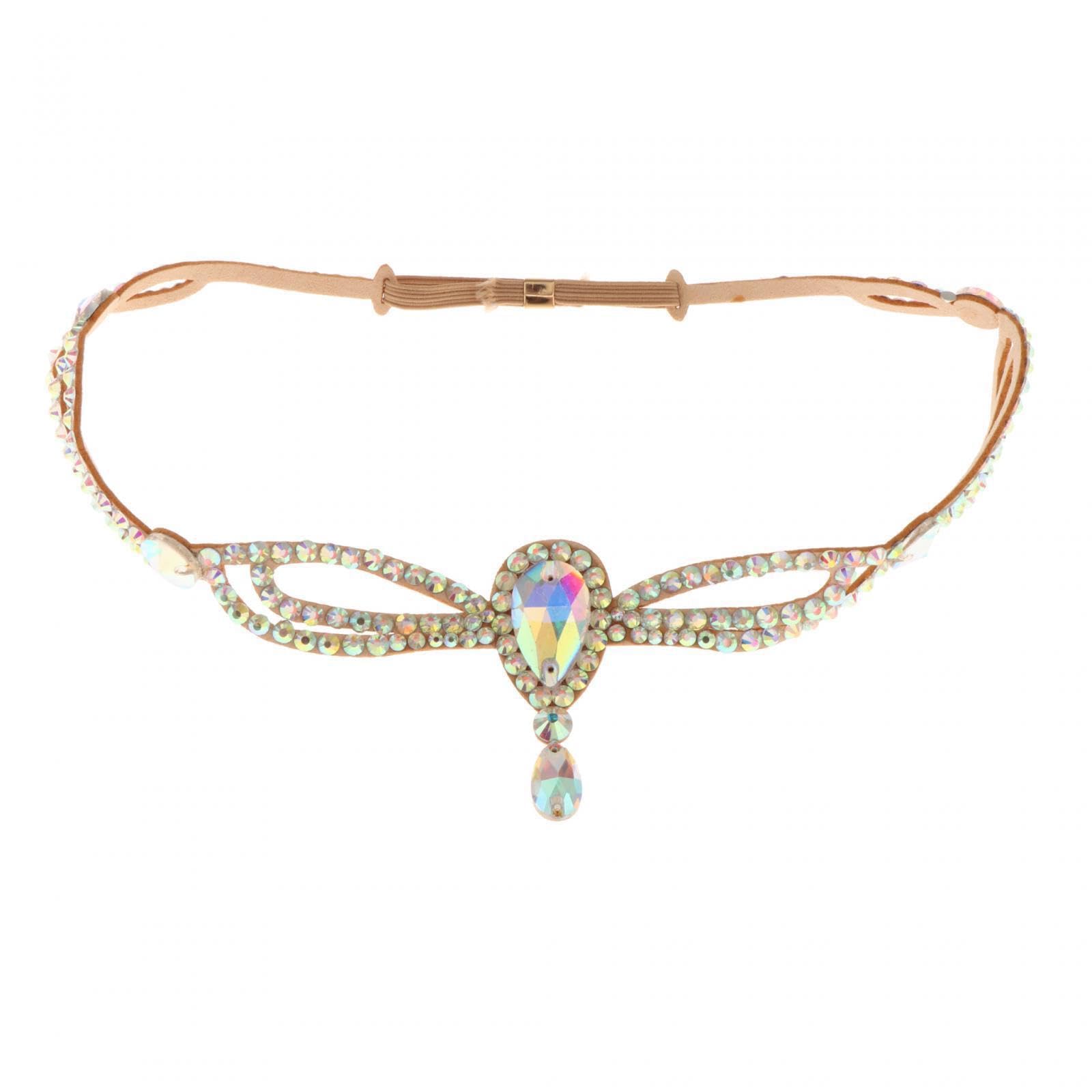 Zanthicia Rhinestone Belly Dance Headdresses Headpiece Shiny and Comfortable Designed to Shine Brightly During Stage Performances Forehead Headpiece Bellydance Accessories Girls