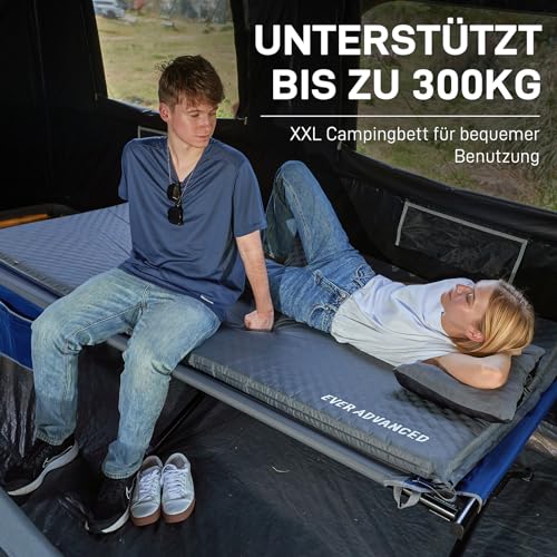 EVER ADVANCED Feldbett Klappbar 214cm x106cm 300KG Belastbar Klappbett XXL Groß & Breit Stabiles Campingbett für Camping Reisen Indoor Outdoor Strand und Garten