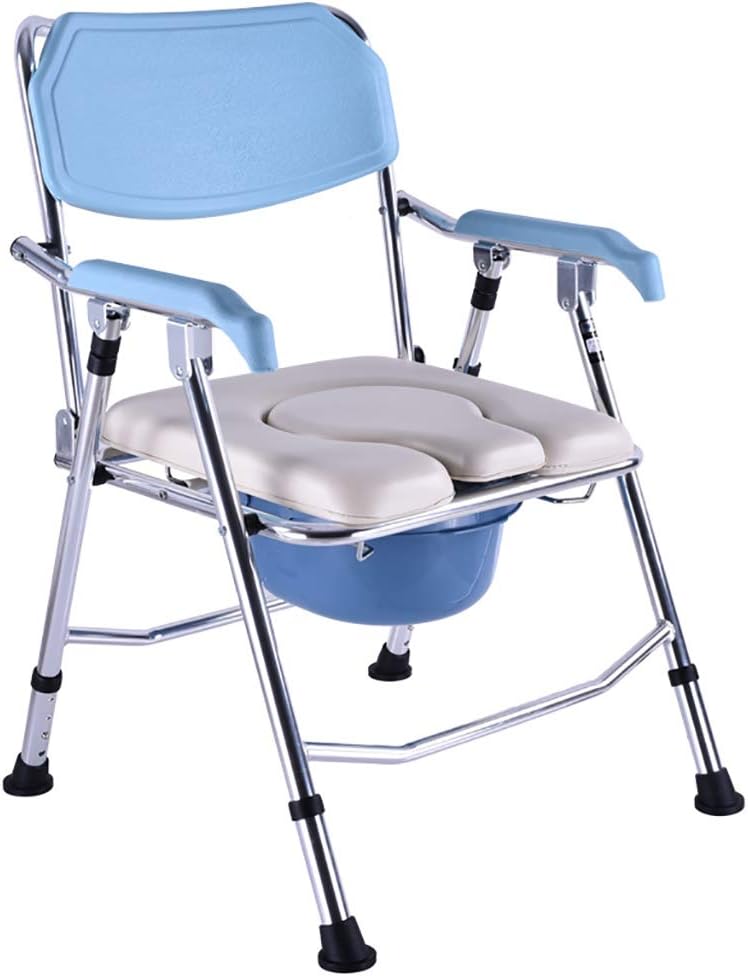 3 in 1 Bedside Commode, Toilet Safety Frame, Elevated Toilet Seat, Medical Aluminum Alloy Bedside Commode Chair Toilet Seat with Commode Bucket, Padded Arms