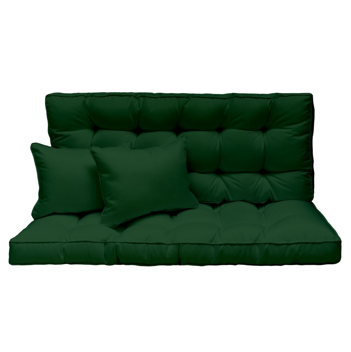 Ferocity Coussin de balancelle de Jardin 150x50x10 cm Ensemble - 3 Places: Matelas d’Assise et de Dossier – Coussins de mobilier Extérieure pour bancs de Jardin, Palette Europe – Couleur: Vert [133]