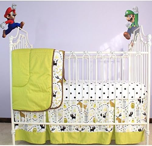 Woodland Animals Tailored Crib Skirt with Pleat