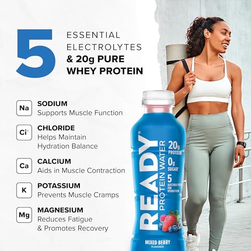 Image of Ready Clear Protein Water, Mixed Berry, 20g Whey Protein Isolate, 12 Pack