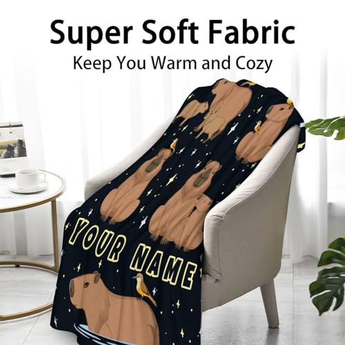 Custom Throw Blanket for Girls Boys - 40x50 Inches Crib Size - Soft Fluffy Cozy Blankets Gift - Black Cute Blanket Throws for Travel, Office