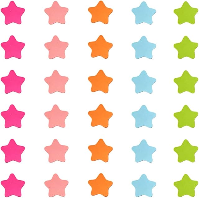Toddmomy 120Pcs 2cm Stars Magnetic Blackboard Sticker Refrigerator Magnet Childrens Race Magnet (Red Orange Yellow Green Blue Pink)