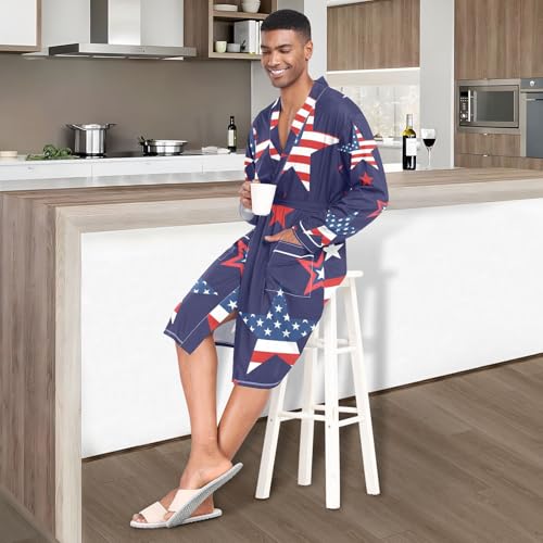 Poeticcity Men Kimono Satin Robe, Wedding Short Bathrobe Sleepwear Dressing Gown M-XL4