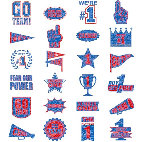 Landhoow Red Blue 240 Pcs School Spirit Tattoos Football Spirit Item