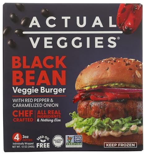 Actual Veggies Black Bean Burger Veggie Burger, 12 Oz