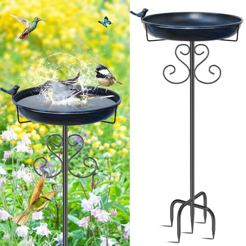 ODSNANIE Metal Bird Bath for Outside, 40 Inch Tall Vintage