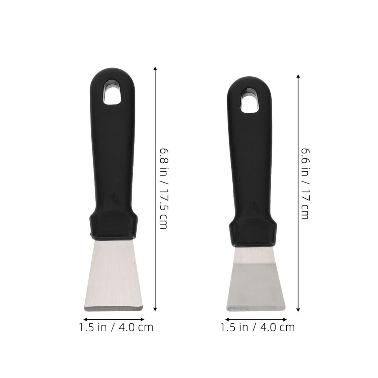 Set di 10 Spatole Pulizia in Acciaio Inox per Sbrinamento | Nero, Struttura Pp Robusta, Adatte a Cappa e Freezer, Formato Compatto per Riporre Facilmente