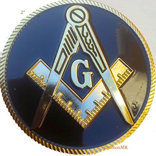 2" Mini Small Masonic Auto Car Motorcycle stainless steel Emblem Decal For Masons Black Background Color