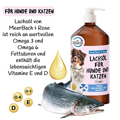 1 Liter Lachsöl für Tiere, Lachsöl für Hunde und Katzen, Barf Öl Hund, Fischöl für Hunde, Naturprodukt