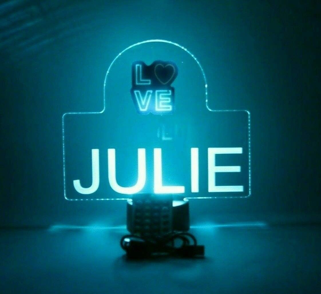 Friendship Affection Love Friend Family Night Light Up LED Engraved Custom Name Free Personalized Gift Desk Table Lamp Energy Efficient Home Room Decor With Remote, 16 Color Options, It's Wow