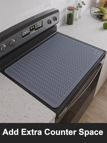 Stove Top Covers for Electric Stove, Food Grade Heavy Duty Silicone Glass Stove Top Cover Protector, Induction Cooktop Protector, Heat Resistant Range Ceramic Stove Top Covers Mat, Oven Cover