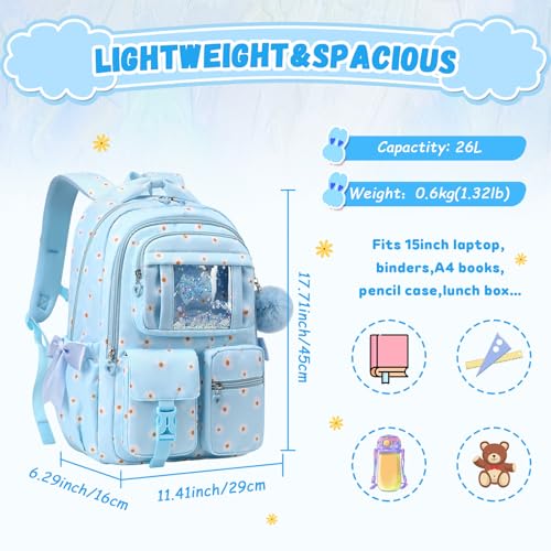 Image of PIG PIG GIRL Kids Backpack for Girls School Book Bag for Elementary Primary