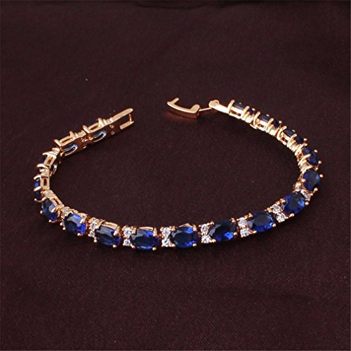 GULICX Rose Gold Plated Clear CZ Stone Cubic Zirconia Women Tennis Bracelet3
