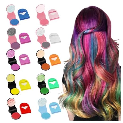 10 Tizas de Colores para el Cabello,Spray Colorante Para el Cabello,Tiza de cabello Lavable,Tinte de Temporal Portátil,Apto para Hombres y Mujeres,Niños,DIY,Fiesta Cumpleaños