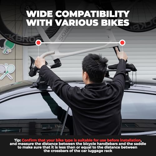 ROCKBROS Fahrradträger Umgekehrte Dachträger für das Auto, mit Gabelhalterung Einfache Installation, Stabile und Universelle Passform, für MTB Rennrad Citybikes, Erfordert Querstangen