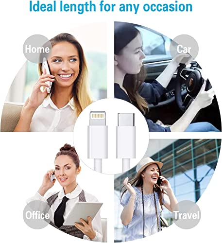 Image of RCTech USB C to Lightning Cable 3Pack 10FT [MFi Certified] Type C Power Delivery Fast Charging Cord for iPhone 14 /13 /12 /11 /XS /XR /X /8 /iPad