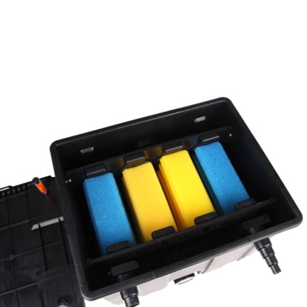 Filtro biologico per laghetto da 8000 l/h per acqua pulita fino a 12.000 litri, materiale filtrante e indicatore di temperatura inclusi
