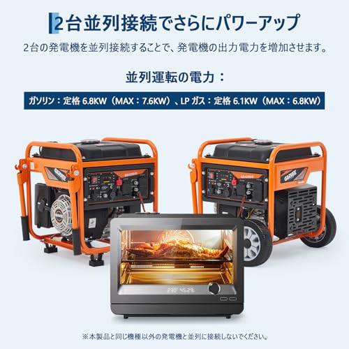 Garvee ハイブリッド式 LPガス・ガソリン両用 インバーター発電機 GR4200iO の商品画像 4