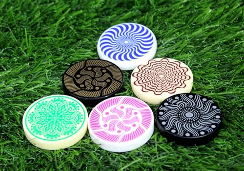 StonKraft Carrom Board Striker - Standard Size for Carrom Game with Case - Pack of 2, Black, White, 4.1 CM