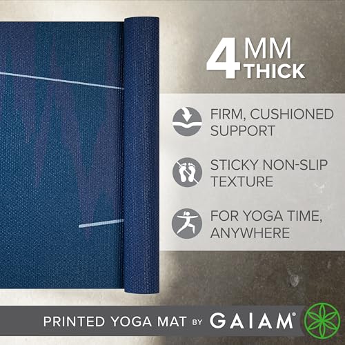 Image of Gaiam Print Yoga Mat, Non Slip Exercise & Fitness Mat for All Types of Yoga, Pilates & Floor Exercises