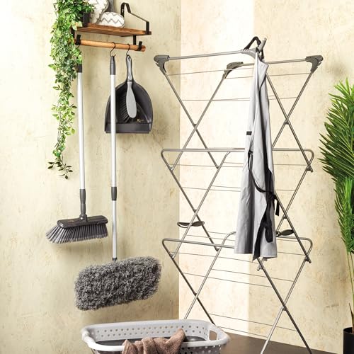 Kleeneze KL028107EU7 Fegender Besen, Bodenbürste, weiche Borsten zum kratzfrei Reinigen, Pinsel mit ausziehbarer Griff bis 120 cm, zum Entfernen von Staub/Schmutz von Holz/Fliesen/Laminat, Zimmerbesen