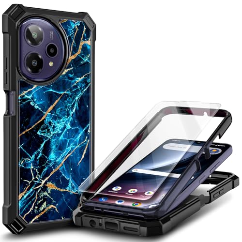 WDHD for Cricket Icon Pro 2026/AT&T Motivate Pro 2 5G Case, Marble Sapphire