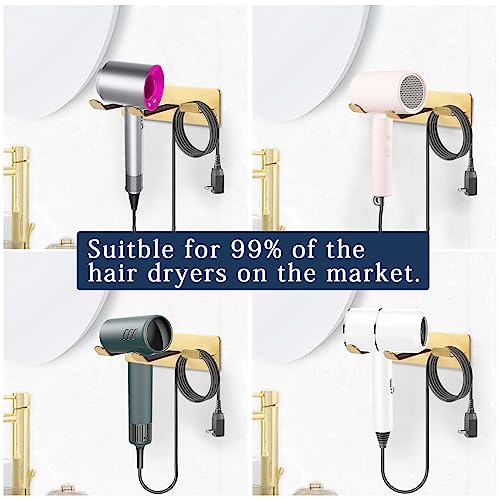 YOUGRIDDA Hair Dryer Holder, Wall Mounted Rack Compatible with All Hair Dryer - Image 3
