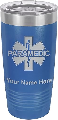 Miniatura 7 de LaserGram 20oz Vacuum Insulated Tumbler Mug, Paramedic, Personalized Engraving Included (Gray)