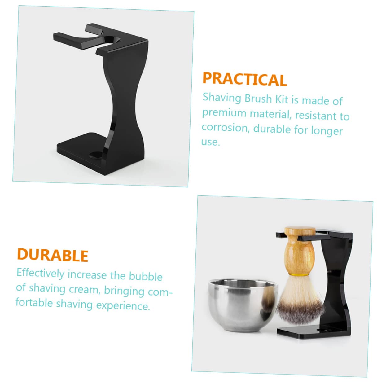 FRCOLOR Beard Care Kit Shaving Brush Razor Stand Acrylic Brush Holder Beard Brush Support Shaving Tools Organizer